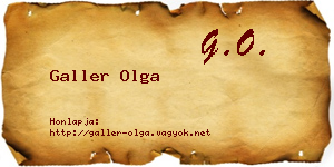 Galler Olga névjegykártya